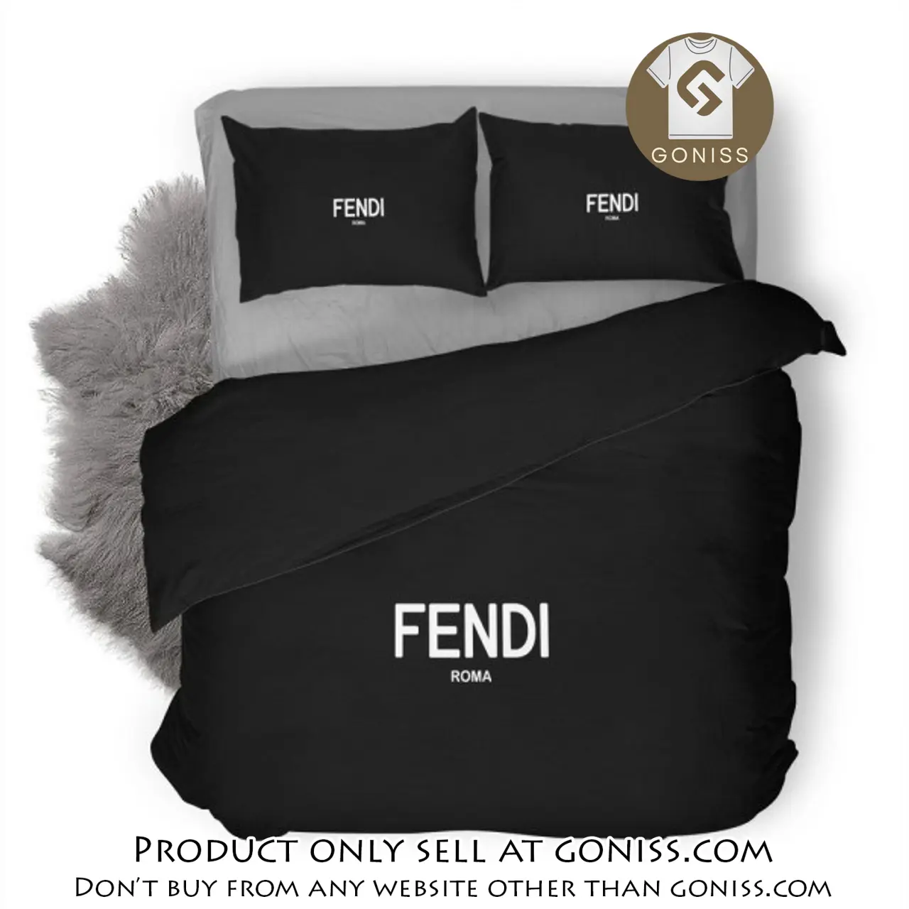 Fendi new luxury logo fashion brand premium bedding set home decor gn5425461